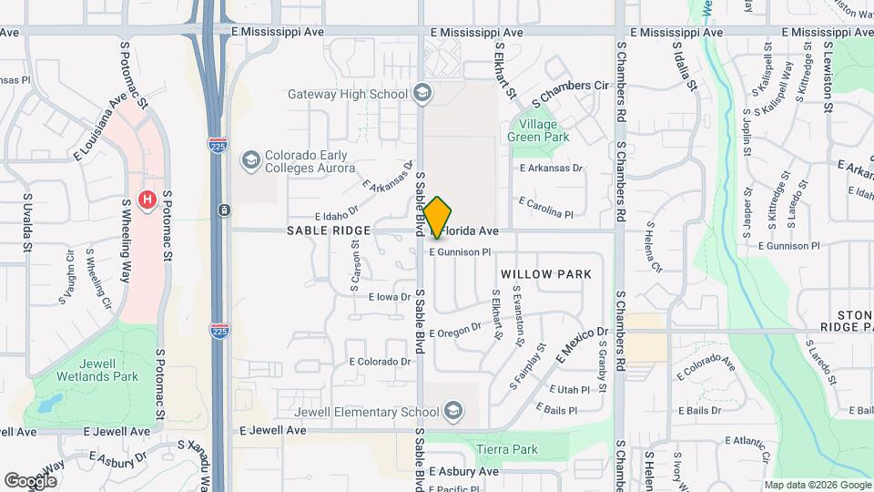 14531 E Gunnison Pl Map and Location Details