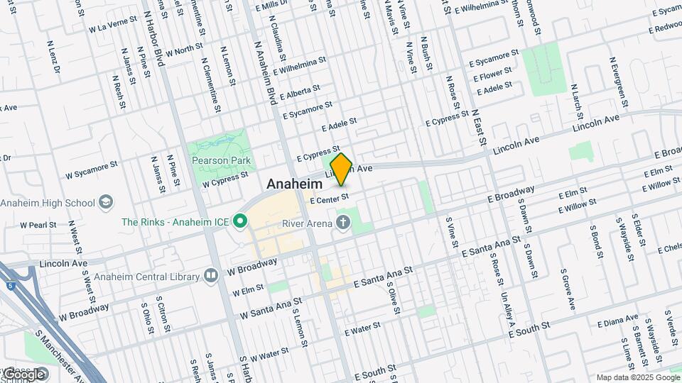 Anaheim Memorial Manor Map and Location Details