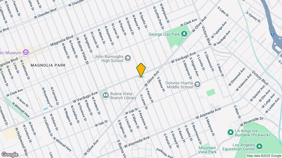 121 N Parish Pl Map and Location Details