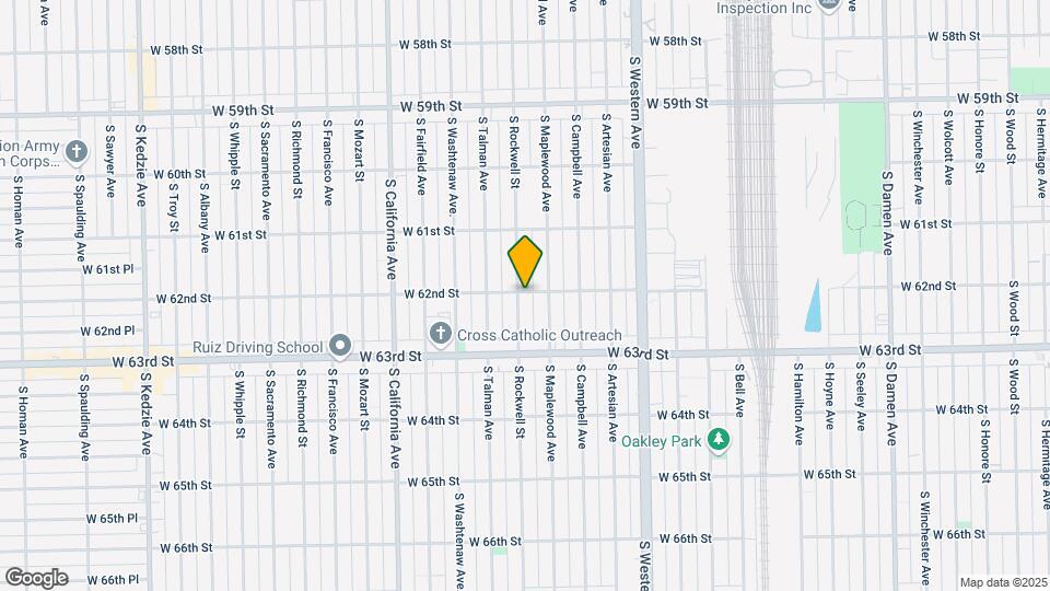 6201 S Rockwell St Map and Location Details