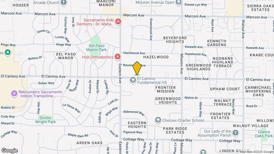 4397 El Camino Ave Map and Location Details