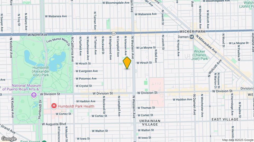 1329 N Artesian Ave Map and Location Details