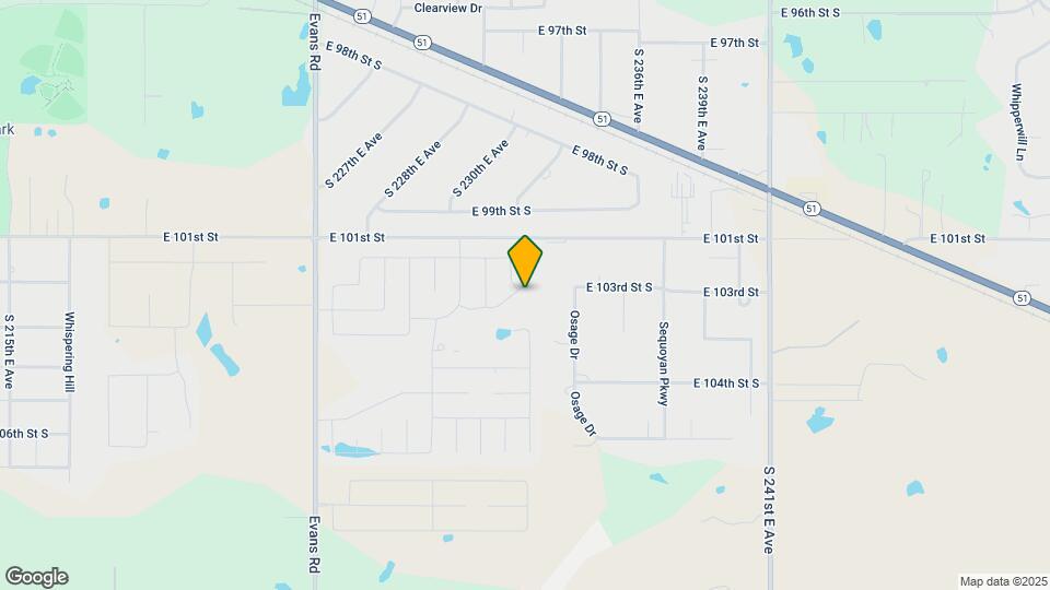 10213 S 233rd E Pl Map and Location Details