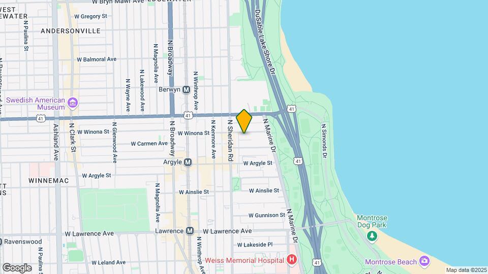 931 W Winona St-Unit -1 Map and Location Details