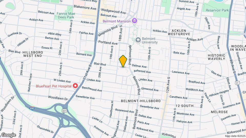 1707 Blair Blvd Map and Location Details