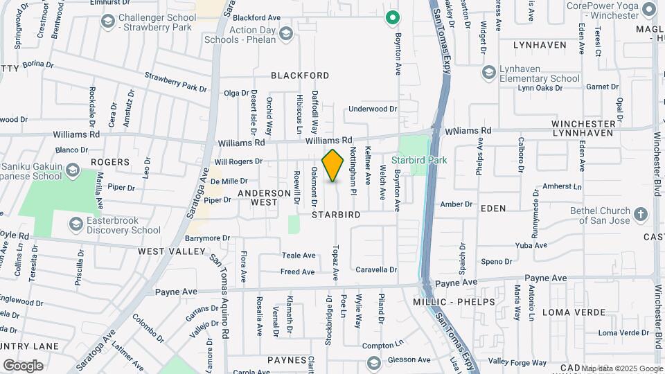 1099 Topaz Ave Map and Location Details