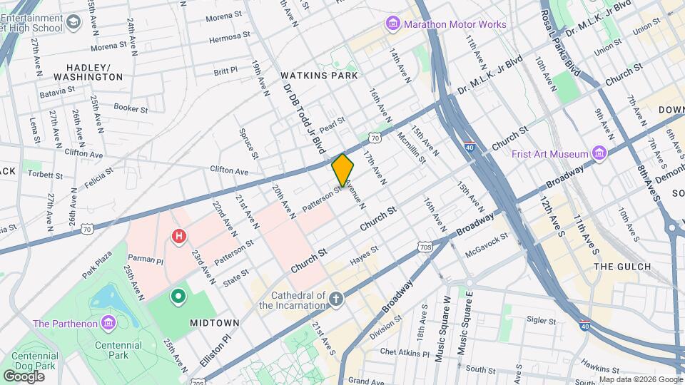 1801 Patterson St Map and Location Details