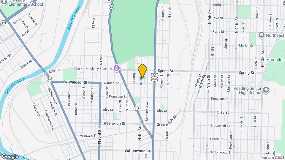 917 N 4th St Map and Location Details