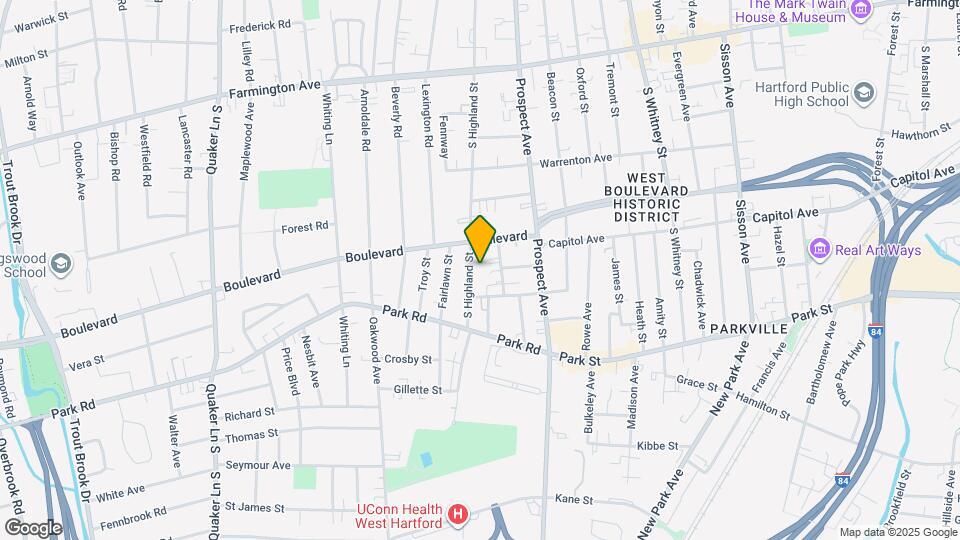 184 S Highland St, Unit Unit 5 Map and Location Details