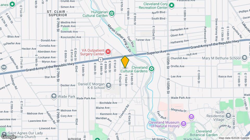 1360 E 93rd St, Unit Lower Level Map and Location Details