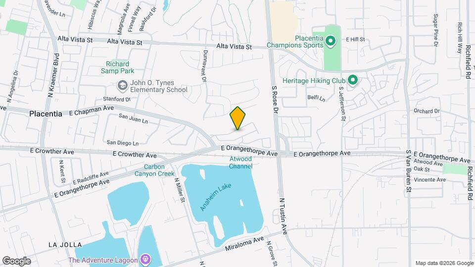 1157 E Moreno Way Map and Location Details