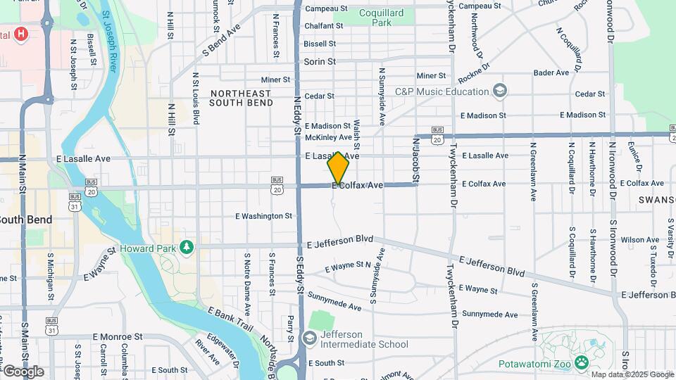 1206 E Colfax Ave Map and Location Details