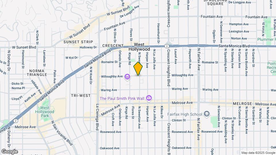 855 N Sweetzer Ave Map and Location Details