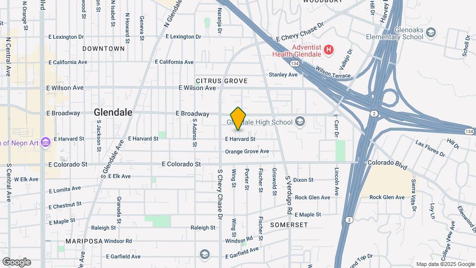 1239 E Harvard St Mapa y Detalles de la Ubicación