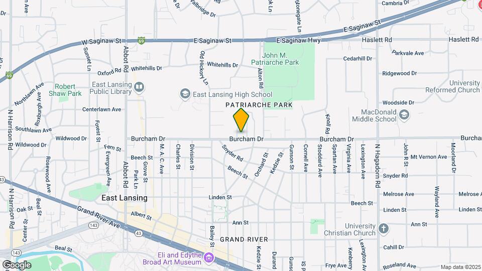 731 Burcham Drive Map and Location Details