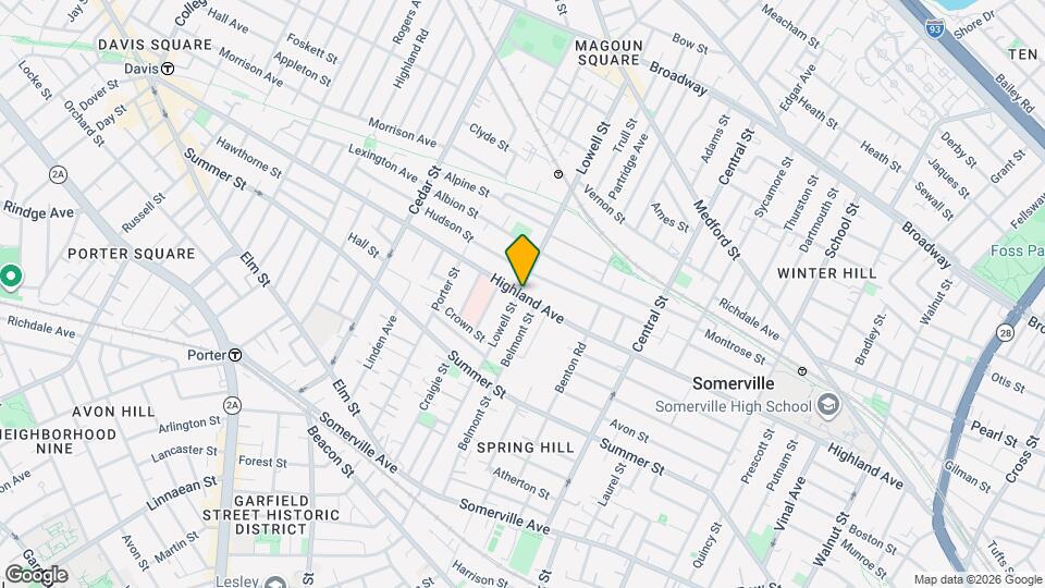 217 Highland Ave, Unit #2 Map and Location Details