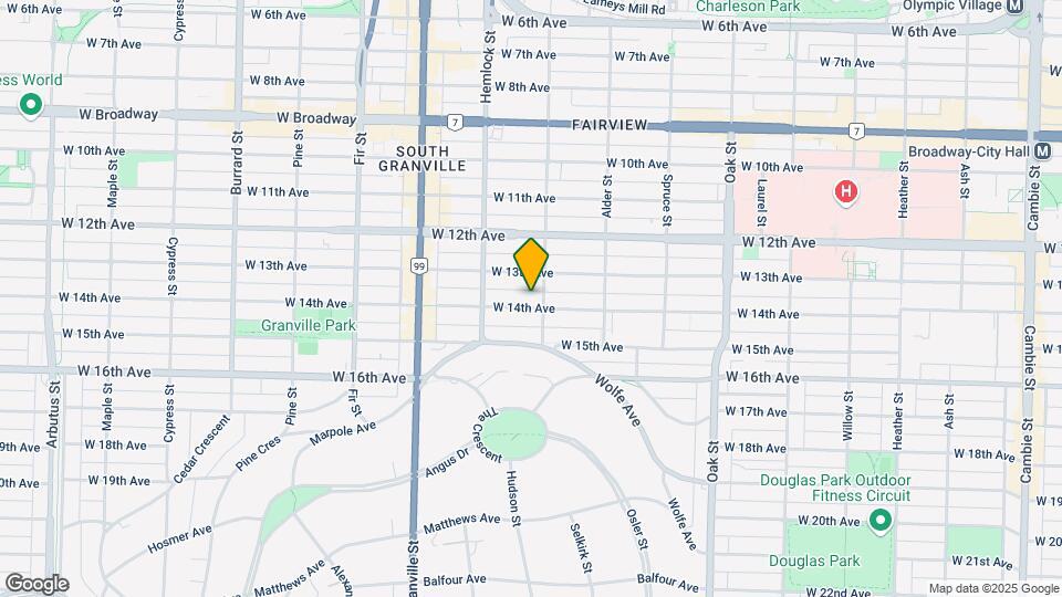 1325 W 14th Ave Map and Location Details
