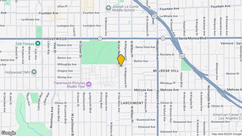 836 N Van Ness Ave Map and Location Details