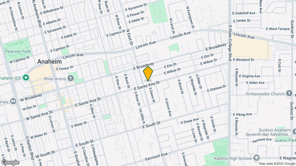 1215 E Santa Ana St Map and Location Details