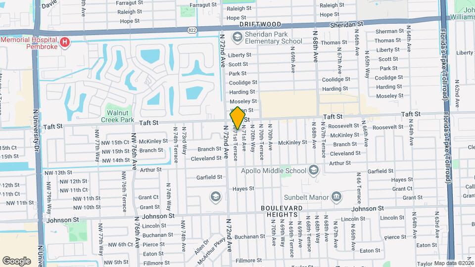 1541 N 71st Terrace Map and Location Details