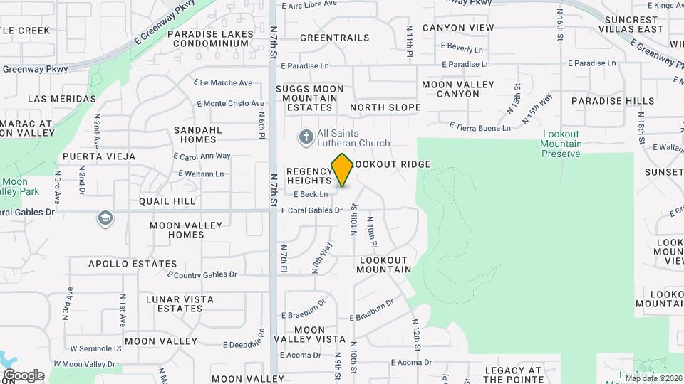 15429 N 9th Pl Map and Location Details