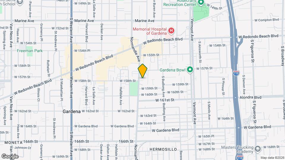 15810 Normandie Ave, Unit Apt 2 Mapa y Detalles de la Ubicación