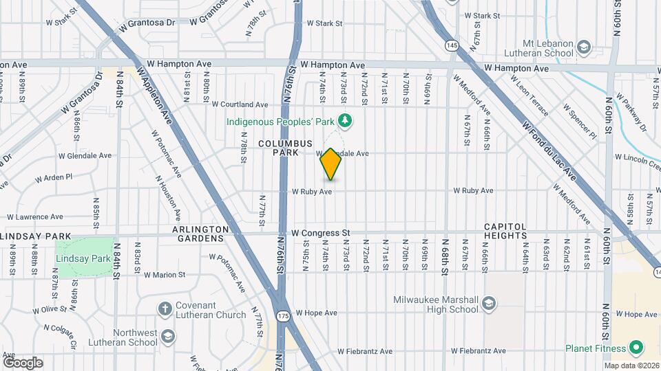 4508 N 74th St Map and Location Details