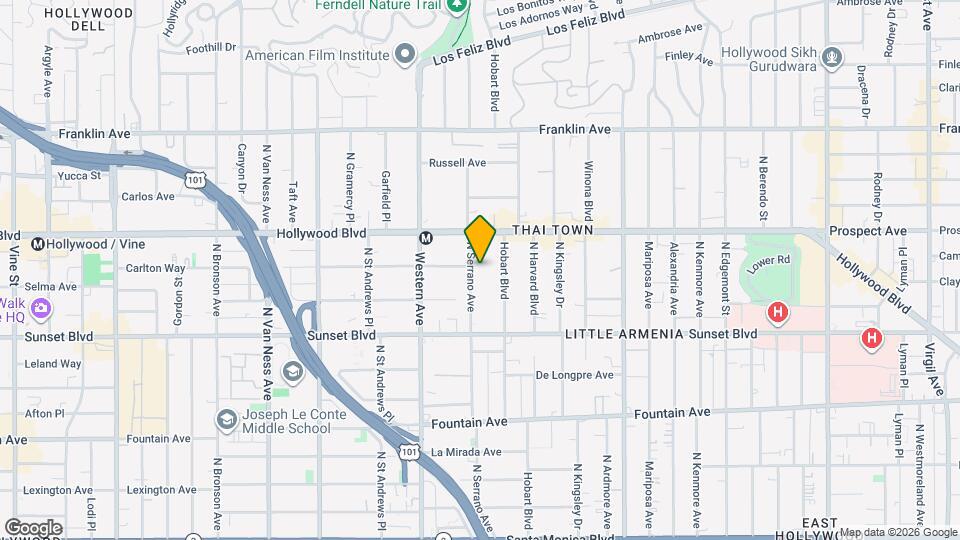 1616 N Serrano Ave Map and Location Details