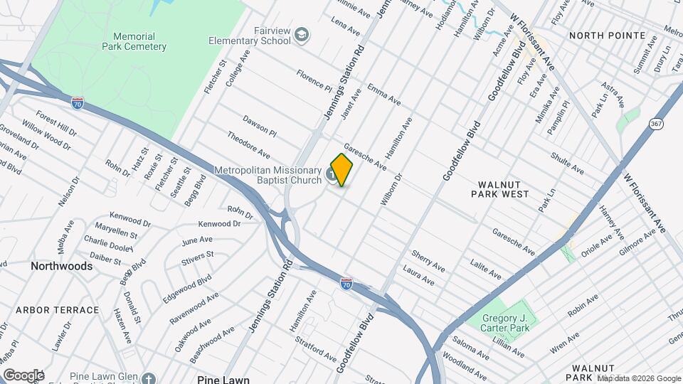 5303 Hodiamont Ave Map and Location Details