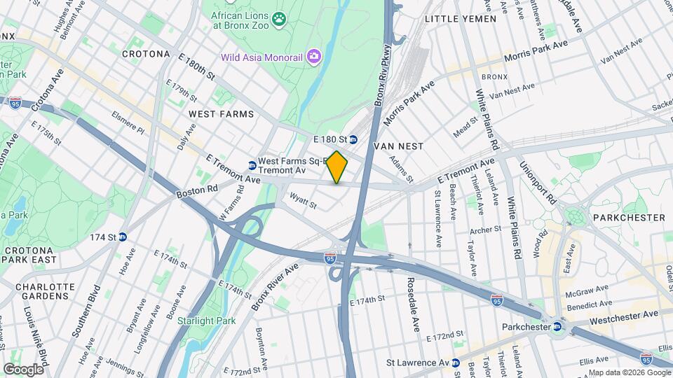 1182 E Tremont Ave Map and Location Details