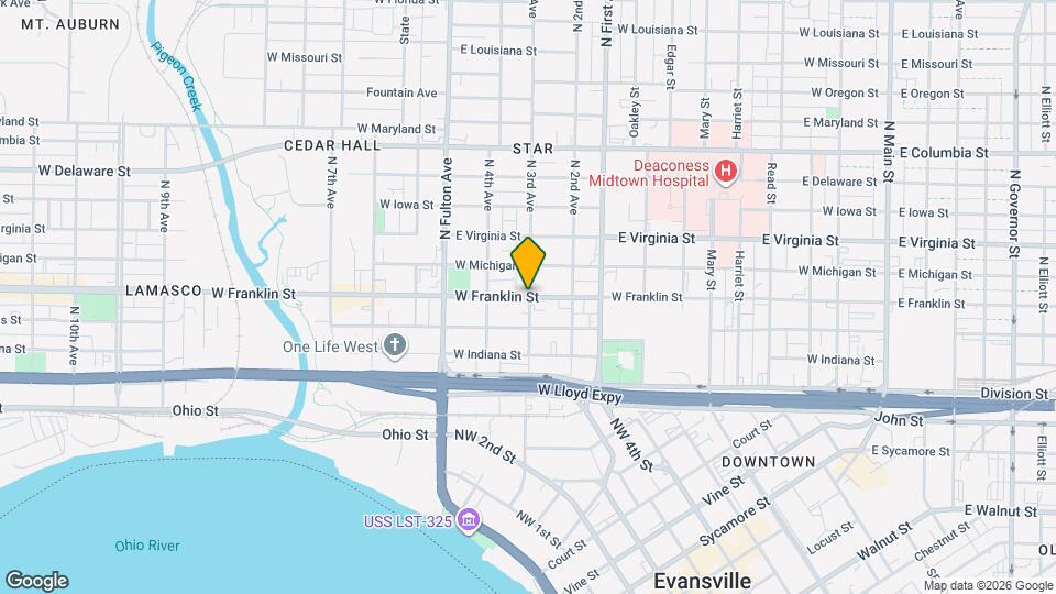 Evansville Apartment Guide Map and Location Details