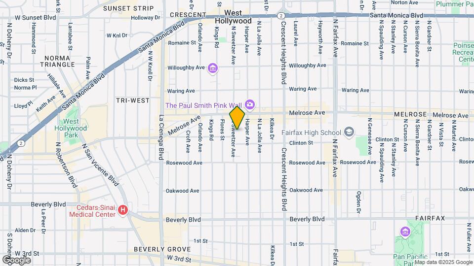 620 N Sweetzer Ave Map and Location Details