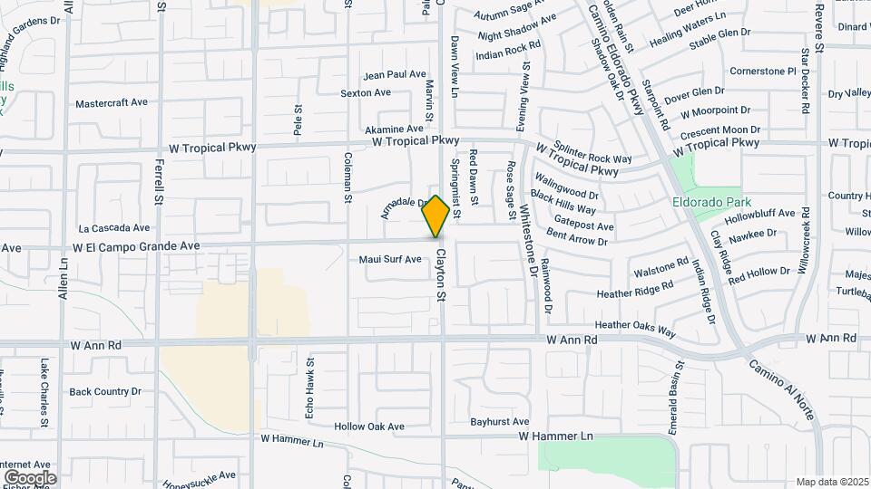 2019 W El Campo Grande Ave Map and Location Details