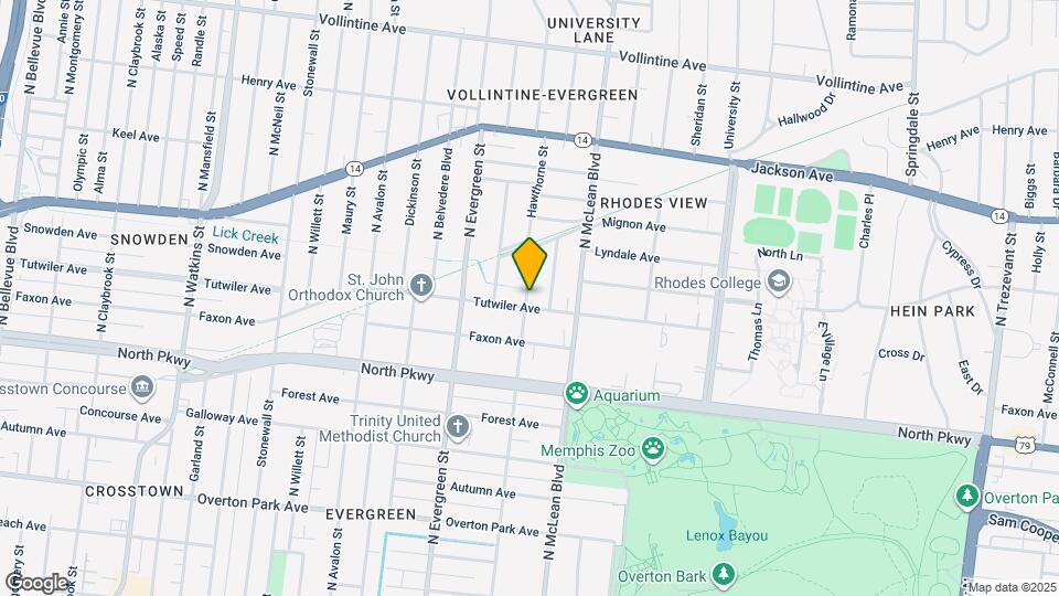 1790 Tutwiler Ave Map and Location Details