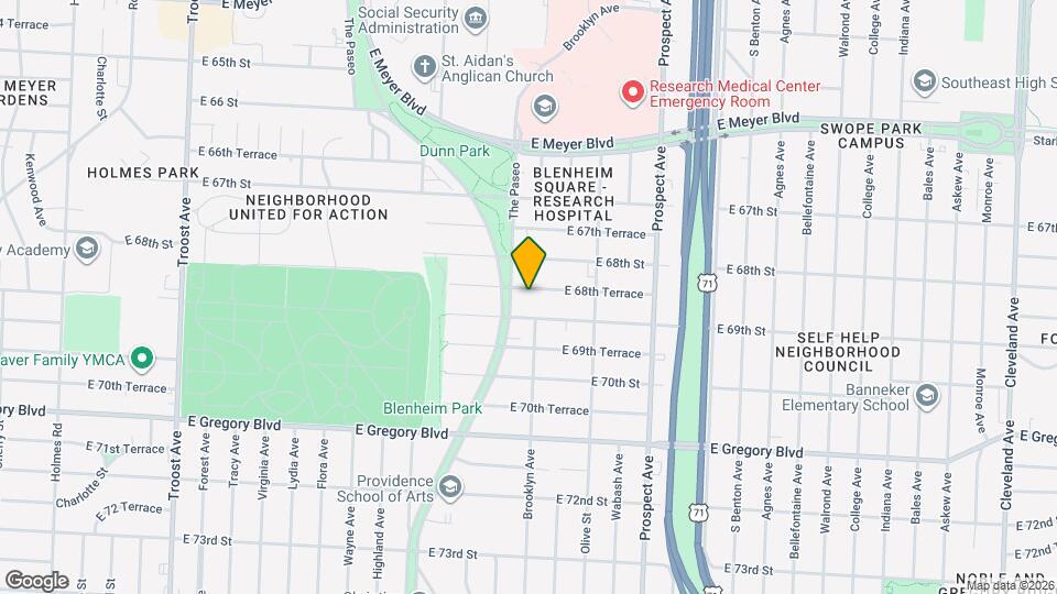 2115 E 68th Terrace Map and Location Details