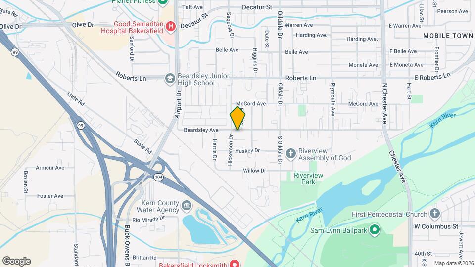 627 Beardsley Ave Map and Location Details