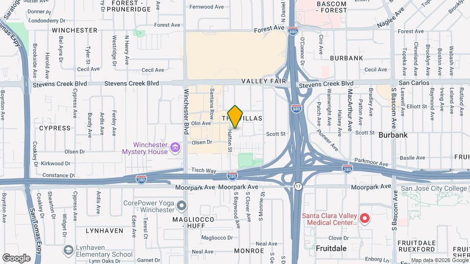 Santana Row Map and Location Details