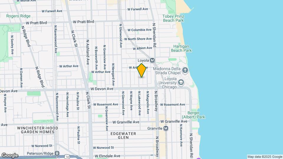 6429 N Lakewood Ave, Unit 2 Map and Location Details