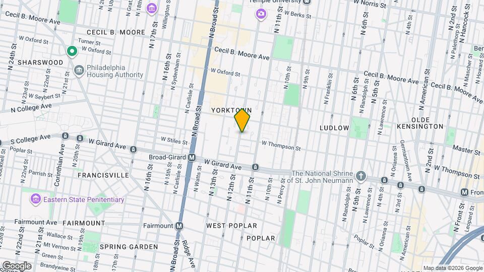 1135 W Thompson St Mapa y Detalles de la Ubicación