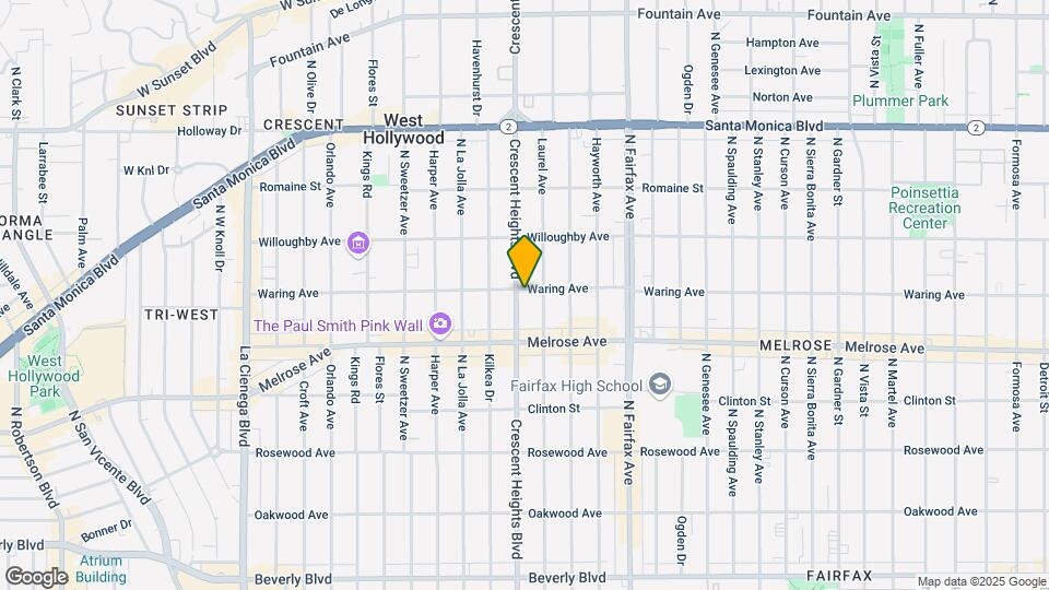 754 N Crescent Heights Blvd Map and Location Details