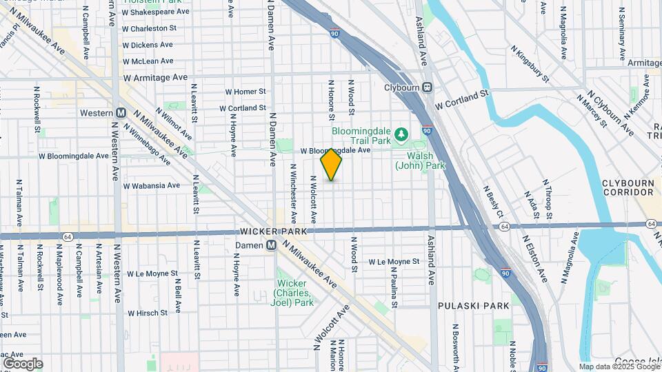 1834 W Wabansia Ave Map and Location Details