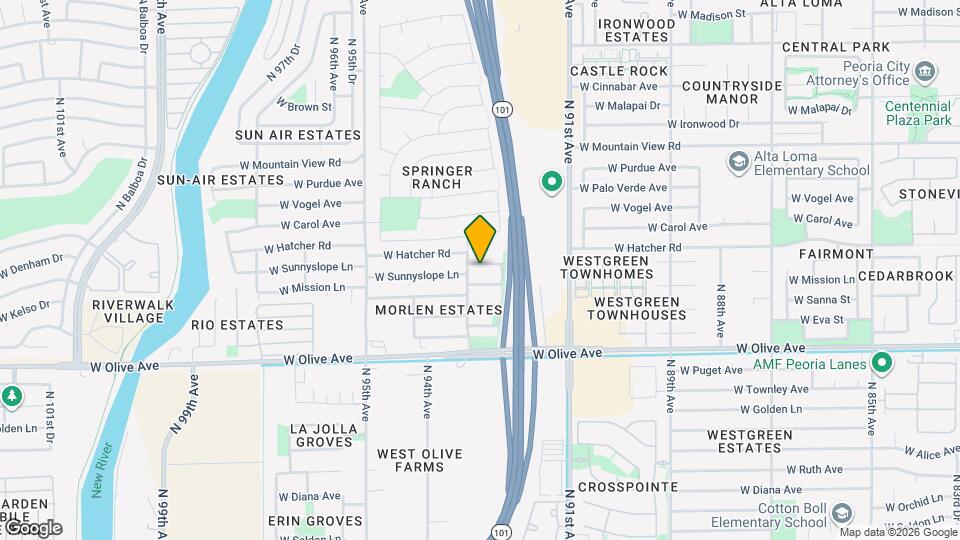 9271 W Sunnyslope Ln Map and Location Details