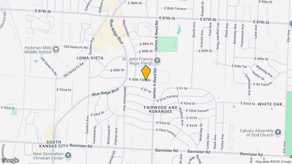 8003 E 90th Terrace Map and Location Details