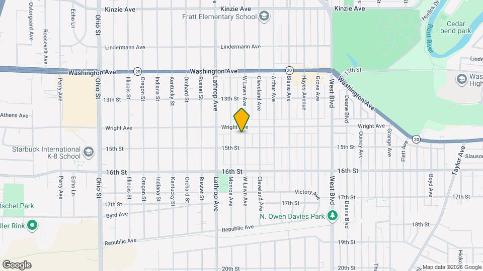 1414 W Lawn Ave Map and Location Details