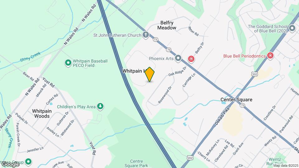 Whitpain Hills Mapa y Detalles de la Ubicación