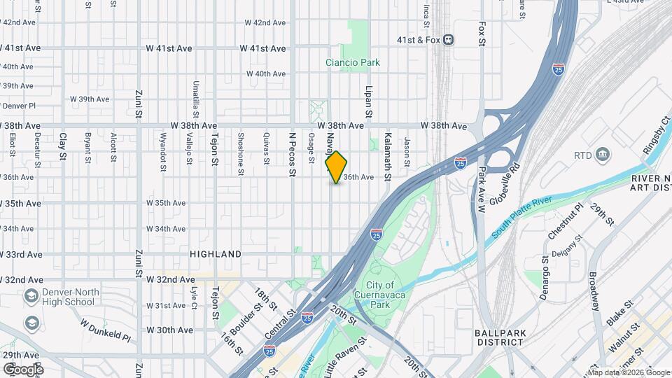 3536 Navajo St Map and Location Details