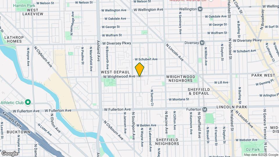 1335 W Wrightwood Ave Map and Location Details