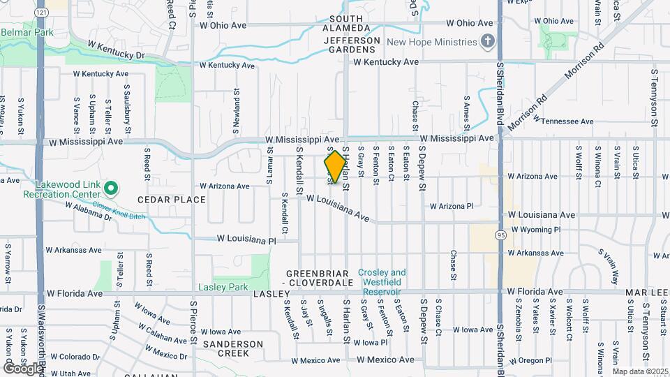 1206 S Ingalls St Map and Location Details