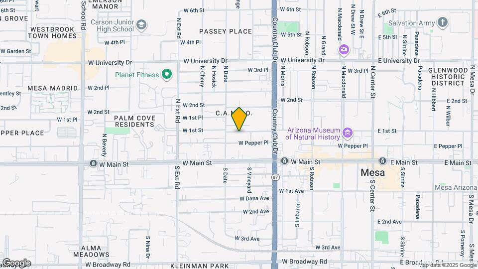 527 W 1st St Map and Location Details