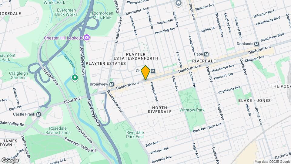 323 Danforth Ave Map and Location Details